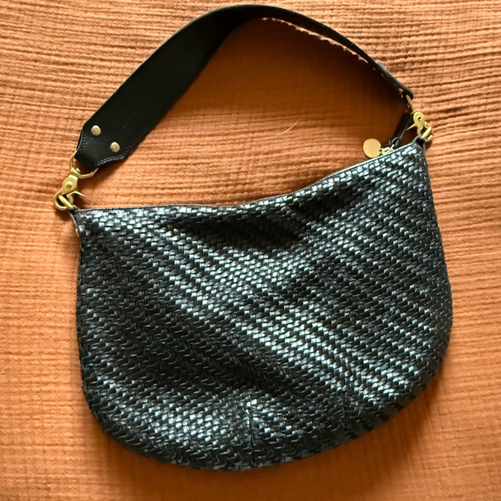 Clare V Black Woven Hobo Bag